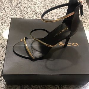 Bebe Shoes. Three gold stripes for a queen!